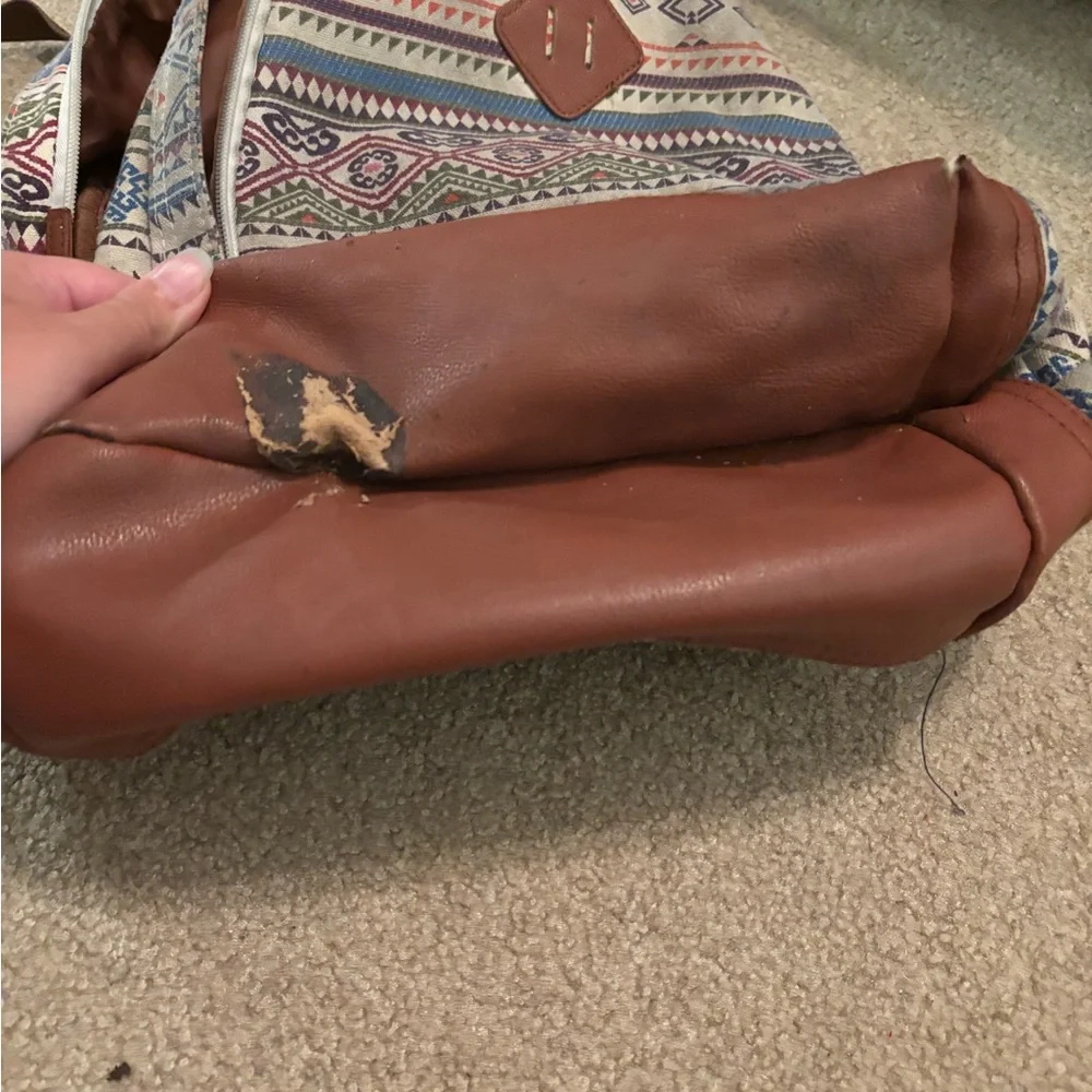 Born Brown Backpack with White Accents